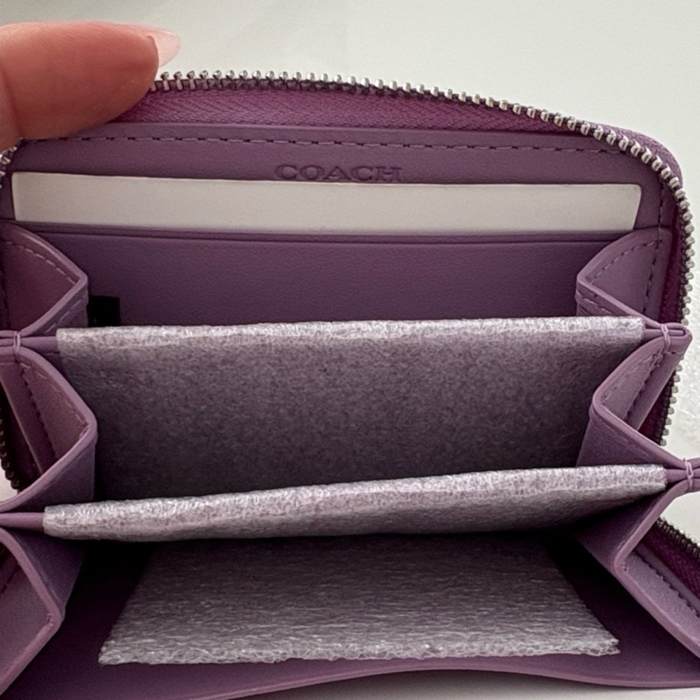 Coach Pastel Floral Zip Wallet in Lavender Multi-Tone - Picture 3 of 4